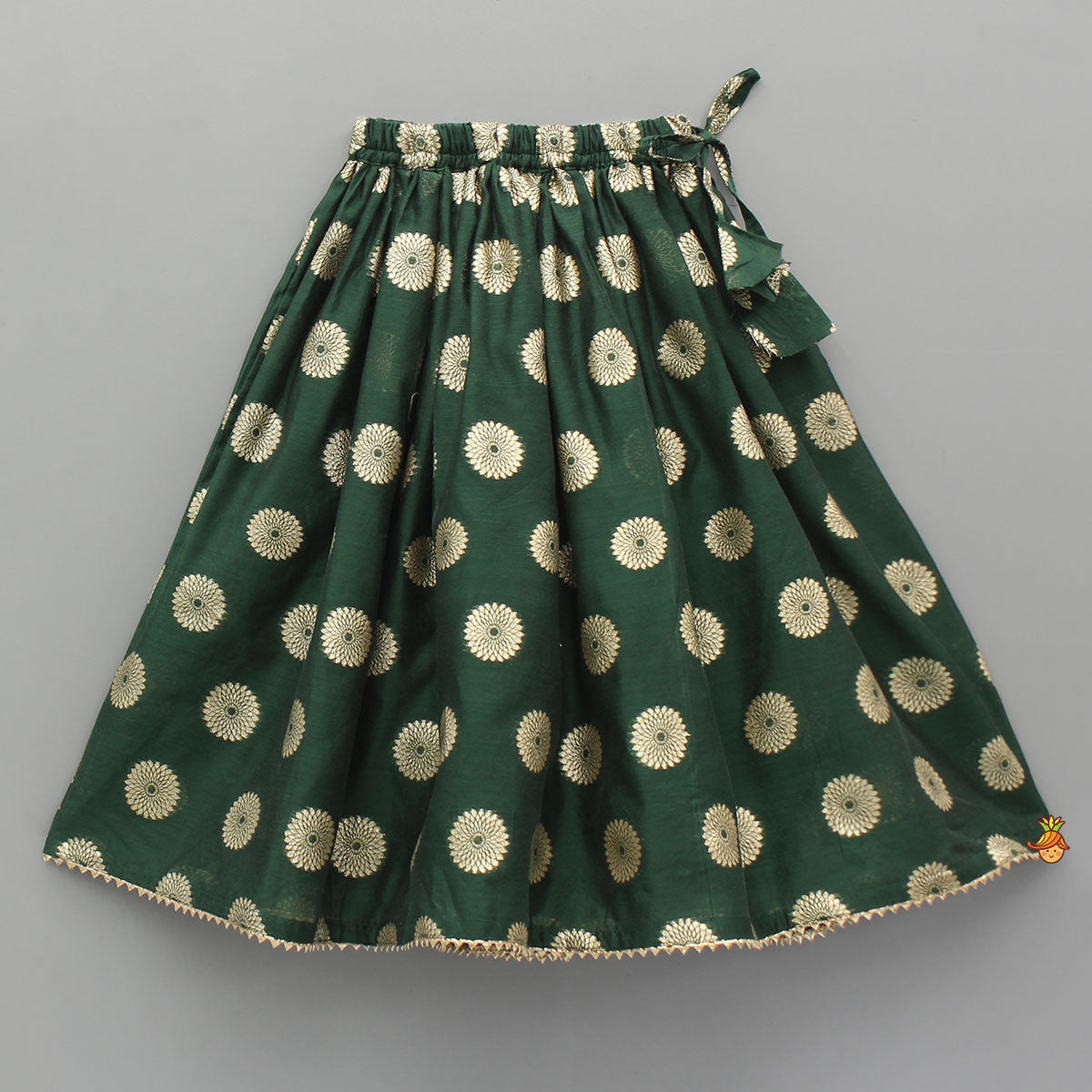 Pre Order: Embroidered Sleeveless Green Peplum Top And Lehenga