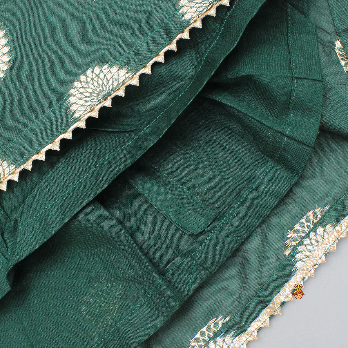 Pre Order: Embroidered Sleeveless Green Peplum Top And Lehenga