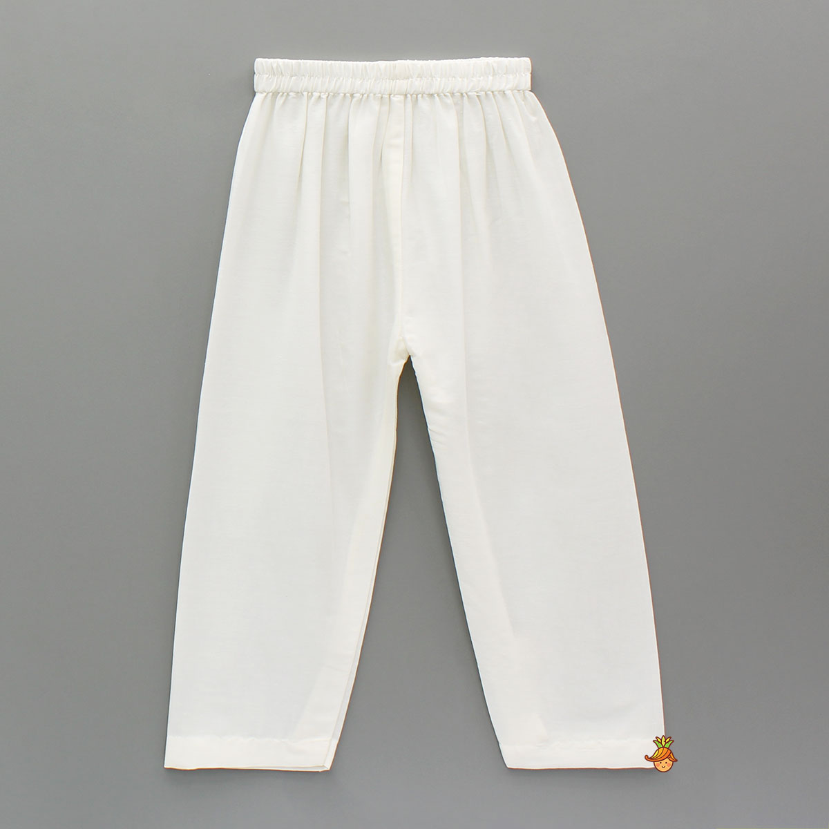 Pre Order: Double Layered Flap Peach Ethnic Kurta And Off White Pyjama
