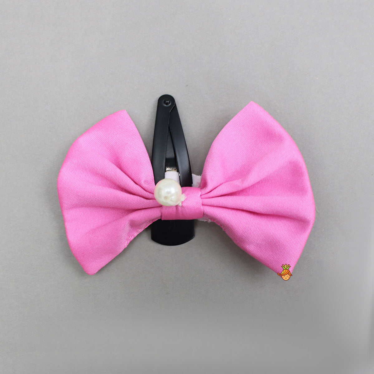 Pre Order: Off White Candies Embroidered Dress With Contrasting Pink Hair Clip
