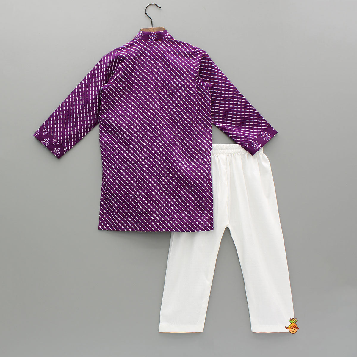 Pre Order: Printed Cotton Purple Kurta And Pyjama