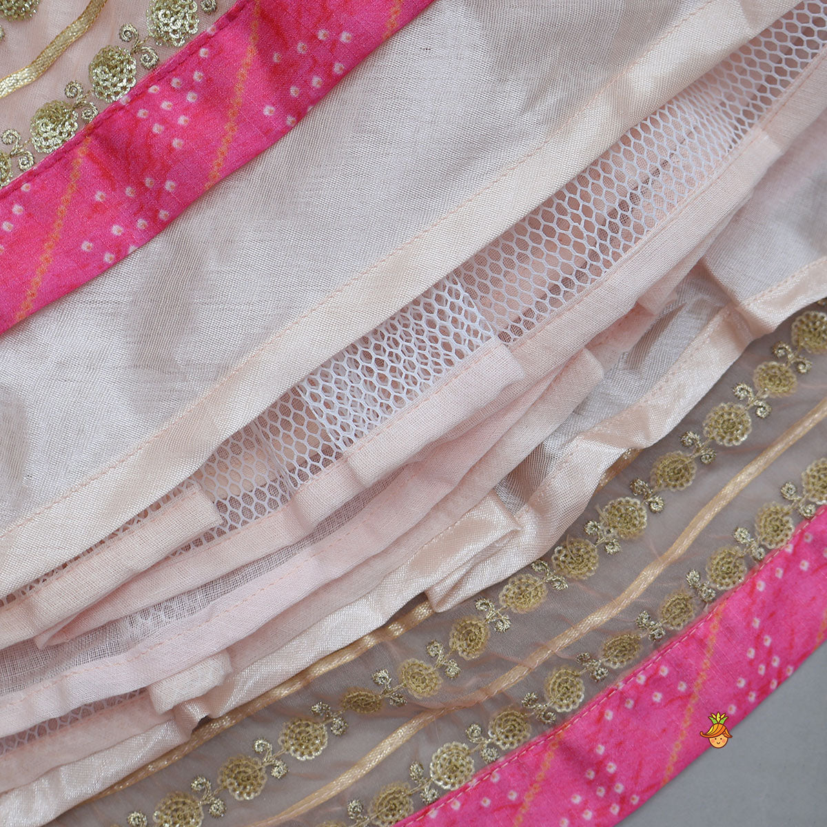 Pre Order: Elegant Pink Top And Fringes Tassels Detail Lehenga With Matching Dupatta