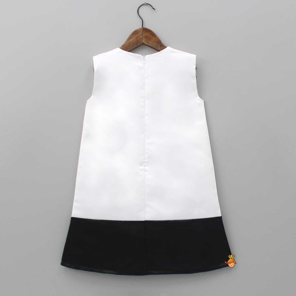 Pre Order: Contrasting Flower Adorned Dual Tone Dress