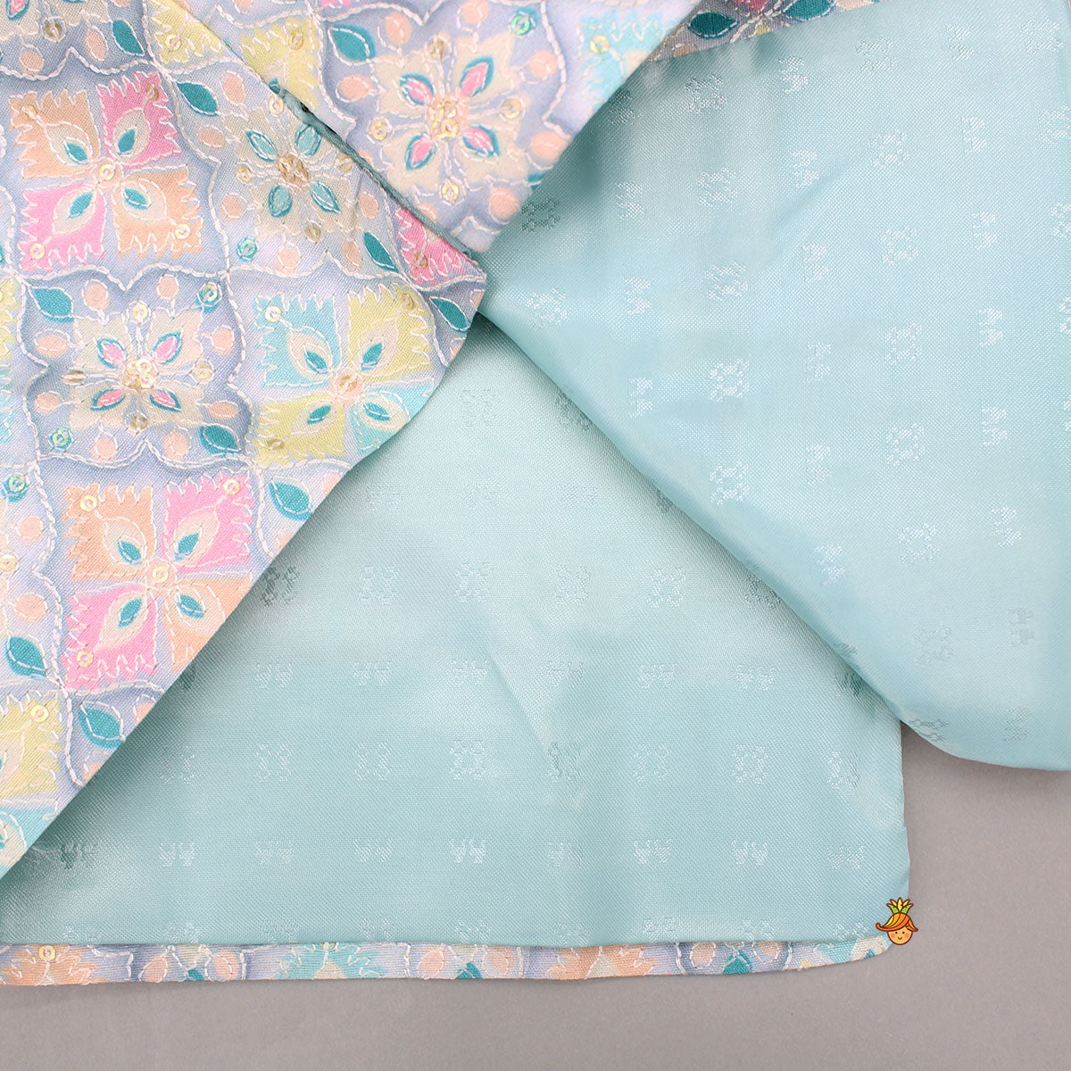 Ethnic Green Kurta With Exquisite Sequins Work Jacket And Pyjama