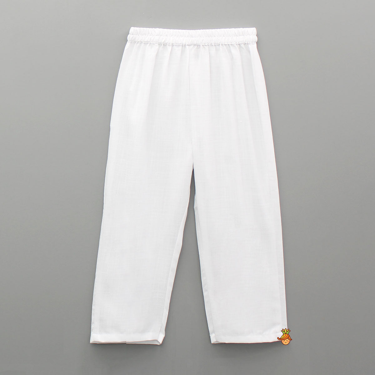 Blue Gota Lace Work Placket Kurta And Pyjama