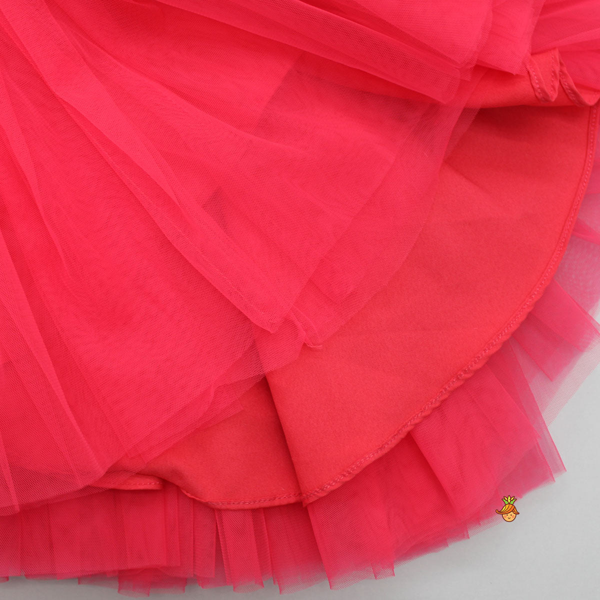 Pre Order: One Shoulder Swirled Flower Enhanced Flared Pink And Red Dress