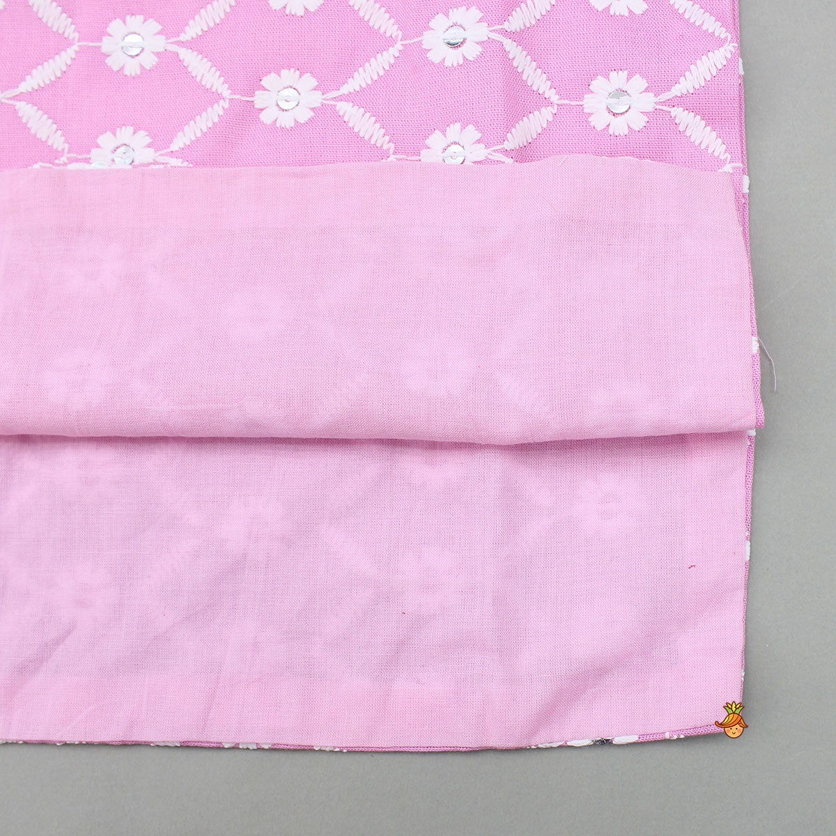 Pre Order: Ethnic Sequins And Thread Embroidered Pink Kurta With Pyjama