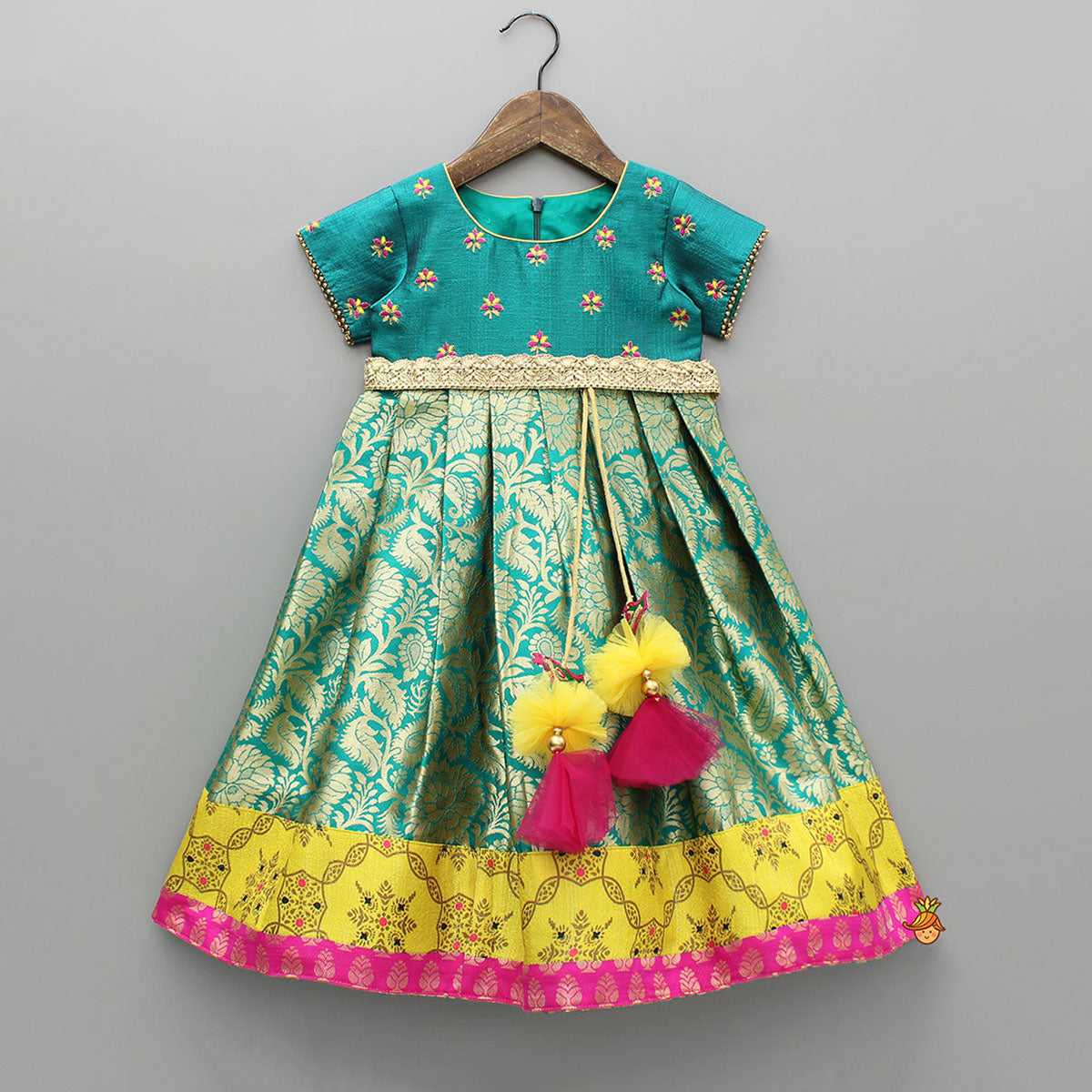 Pre Order: Gorgeous Brocade Anarkali And Yellow Dupatta