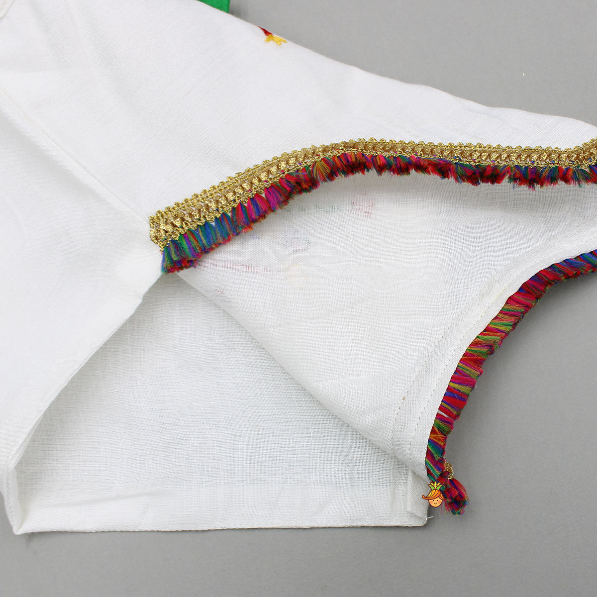 Pre Order: Asymmetric Multicolour Embroidered Top With Palazzo