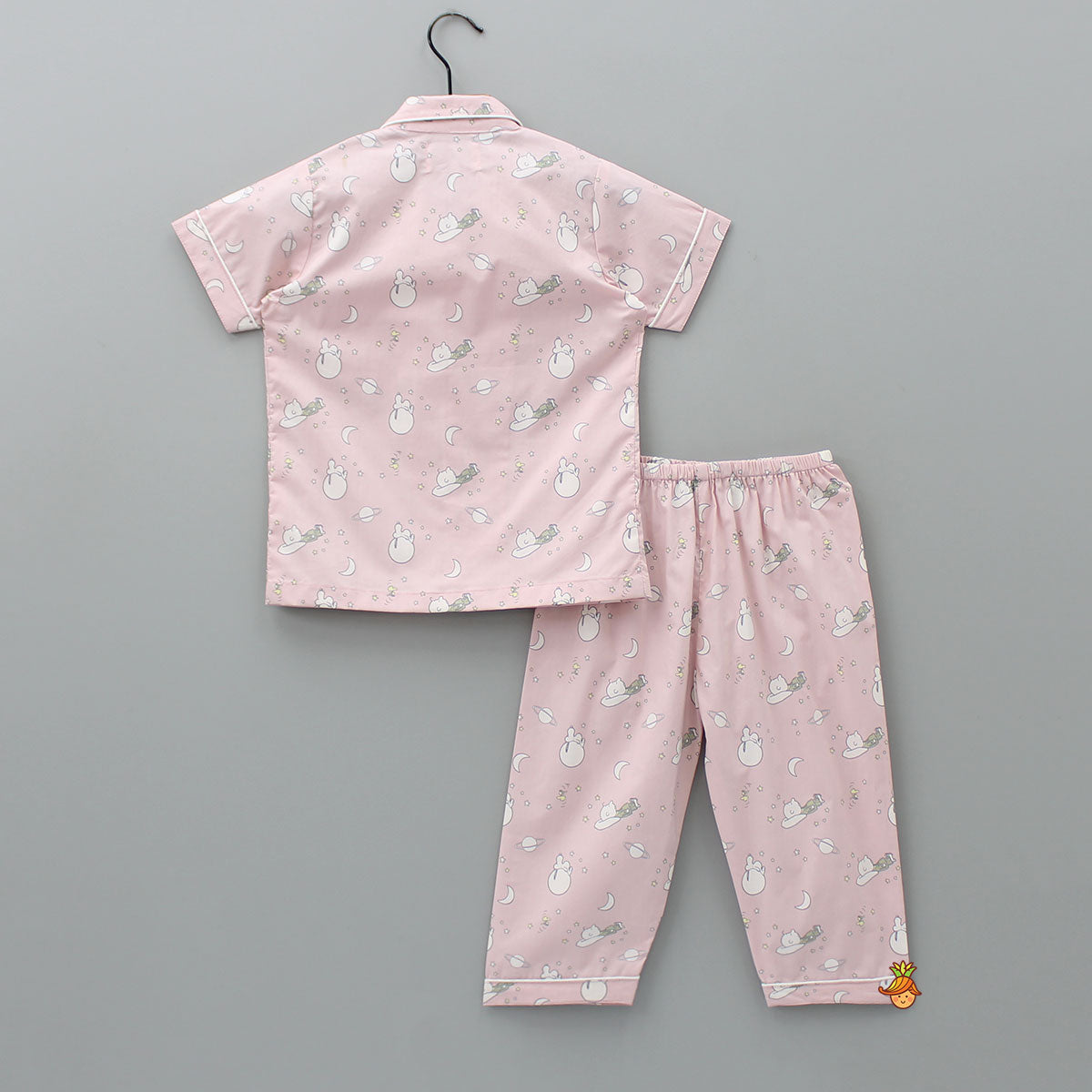 Pre Order: Night Theme Printed Pink Sleepwear