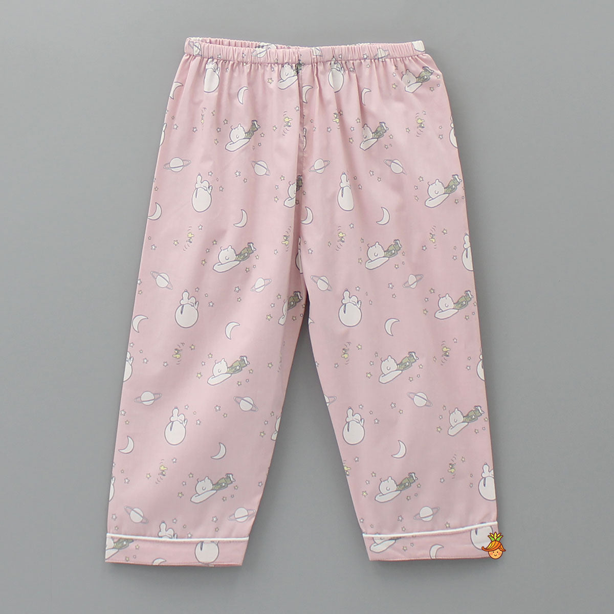 Pre Order: Night Theme Printed Pink Sleepwear