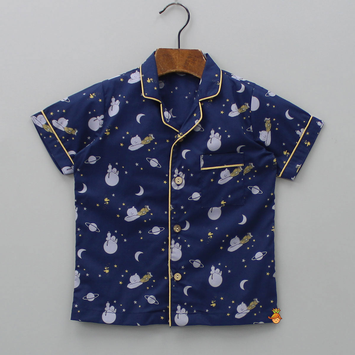 Pre Order: Night Theme Printed Blue Sleepwear