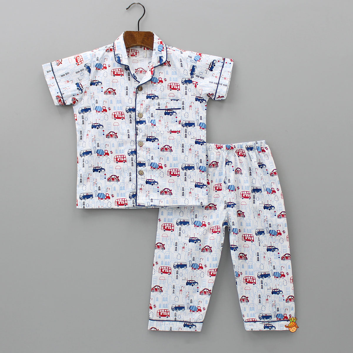 Pre Order: Car Printed Multicolour Sleepwear