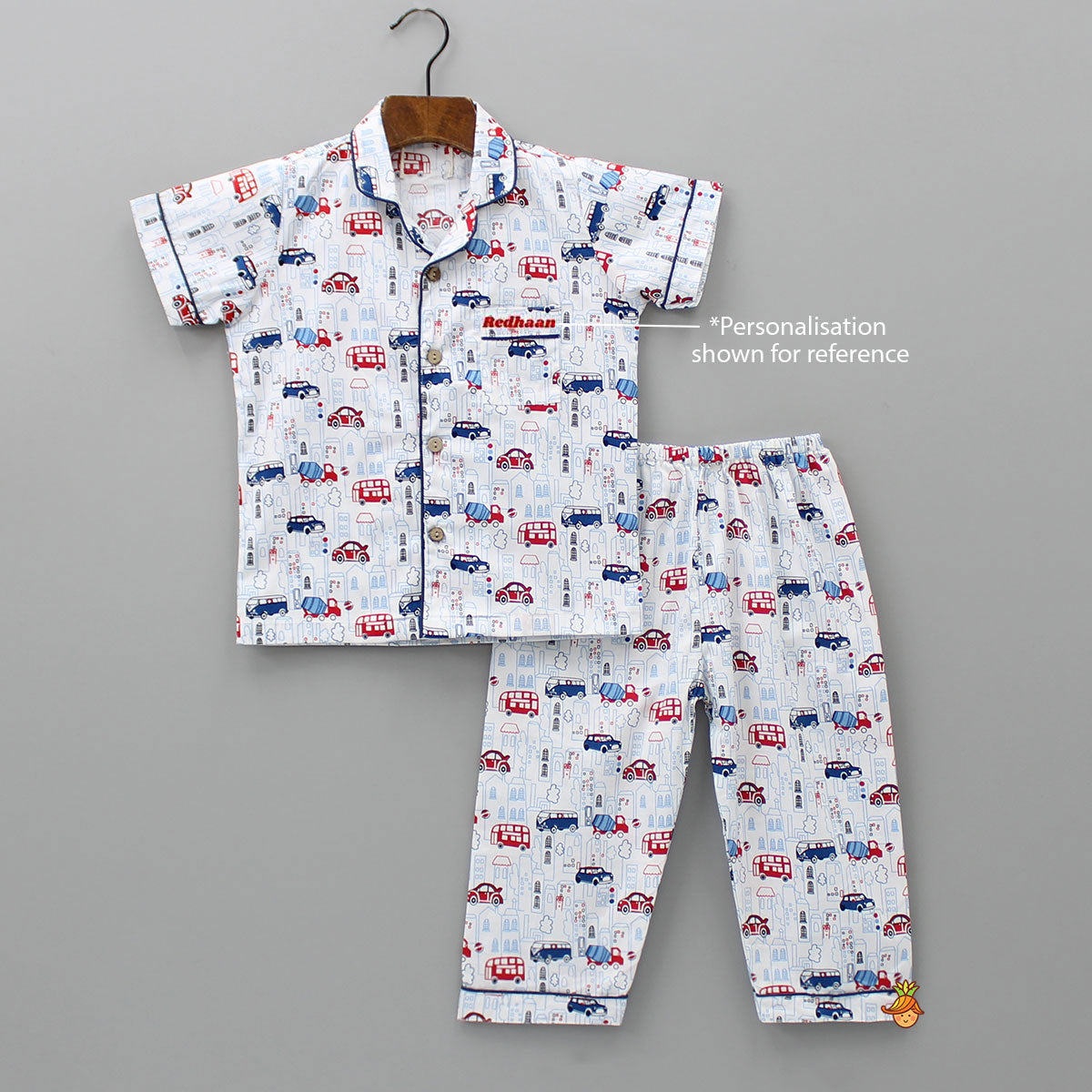 Pre Order: Car Printed Multicolour Sleepwear