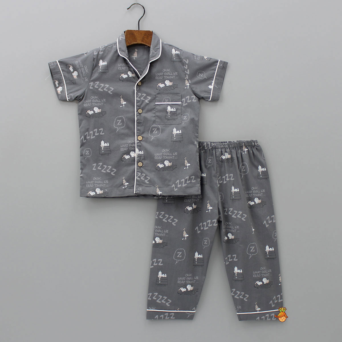 Pre Order: Grey Snooze Printed Sleepwear