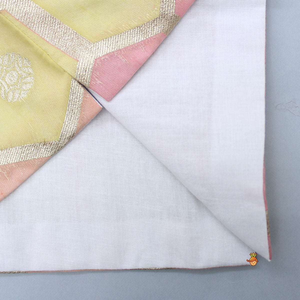 Pre Order: Peach Kurta With Brocade Jacket And Pyjama