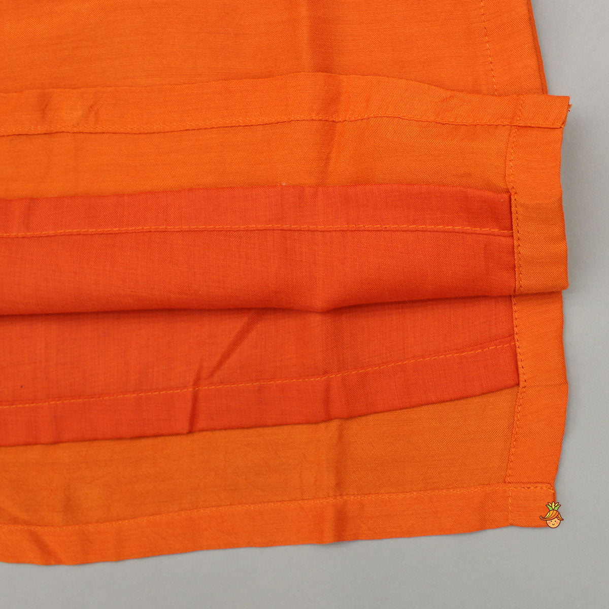 Pre Order: Orange Faux Mirror Work Kurta With Pyjama