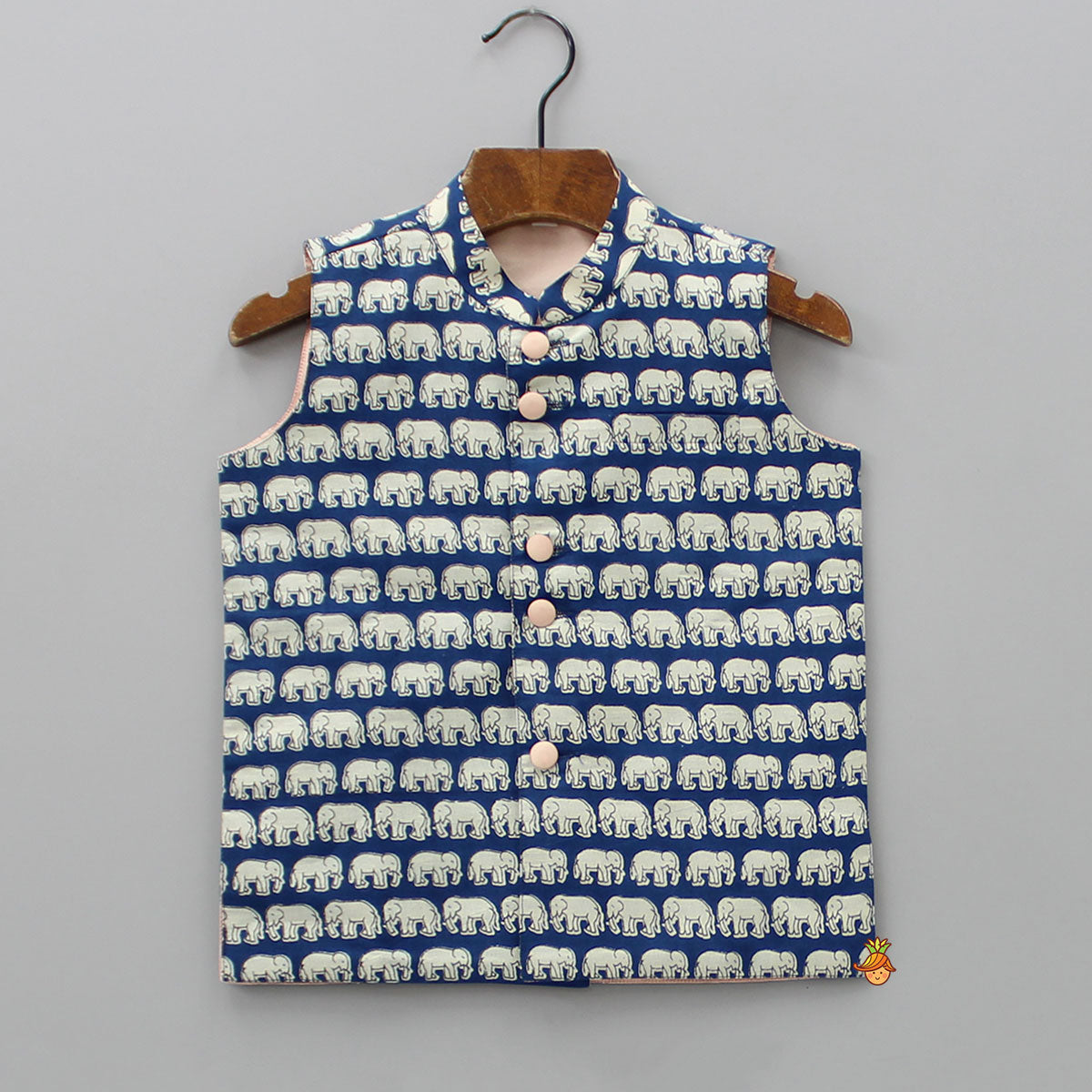 Pre Order: Blue Printed Ethnic Jacket