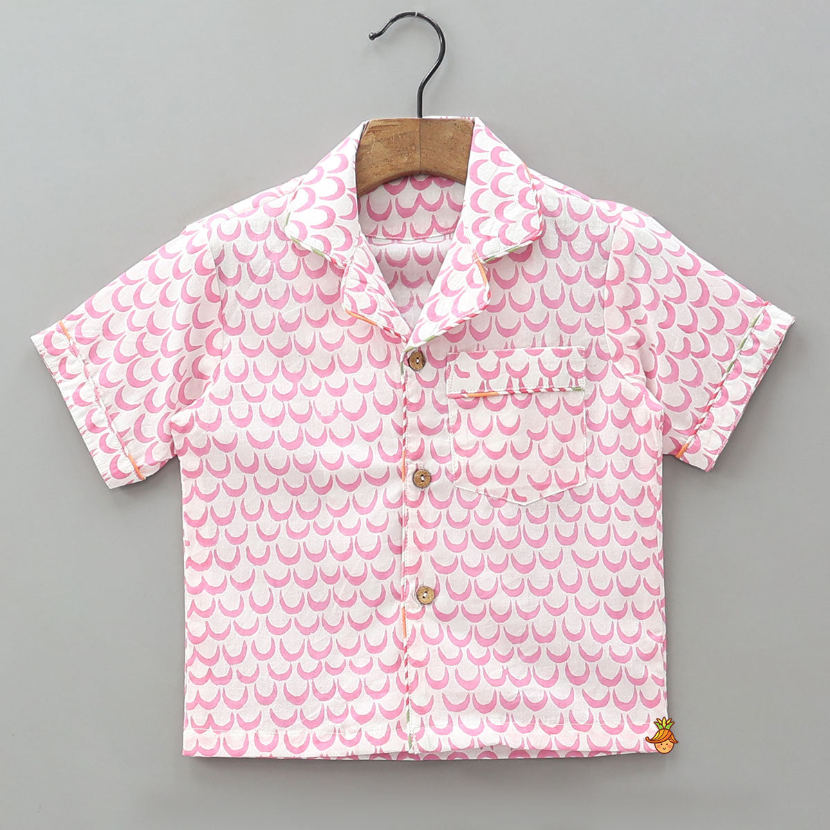 Pre Order: Moon Printed Pink Top And Pyjama