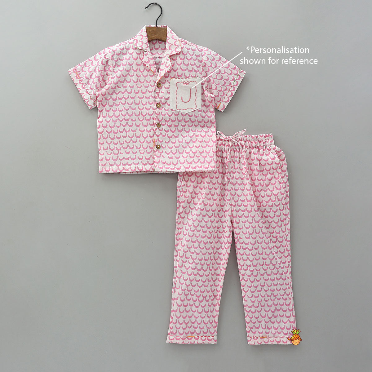 Pre Order: Moon Printed Pink Top And Pyjama