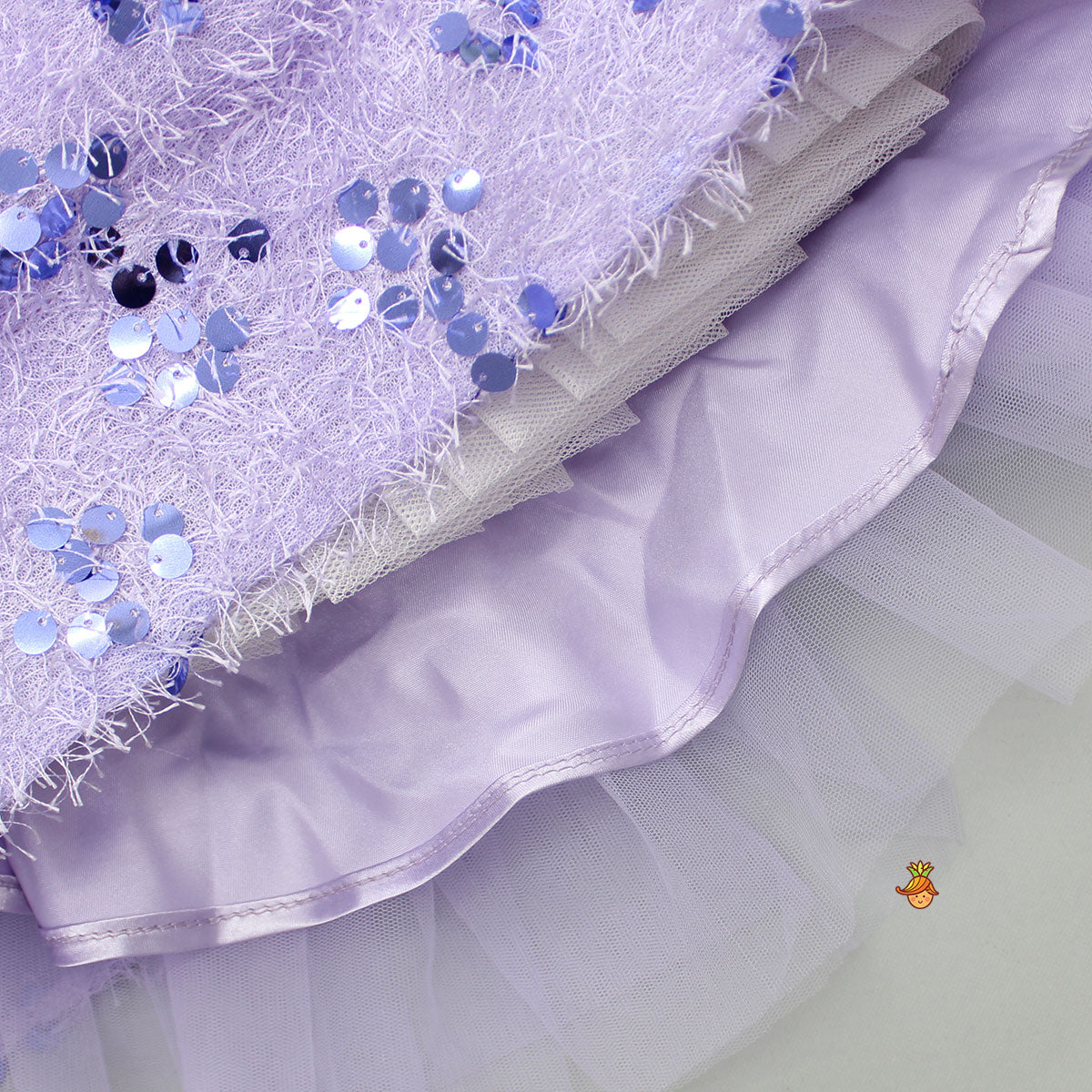 Stylish Sleeves Exquisite Lavender Fur Dress With Head Band