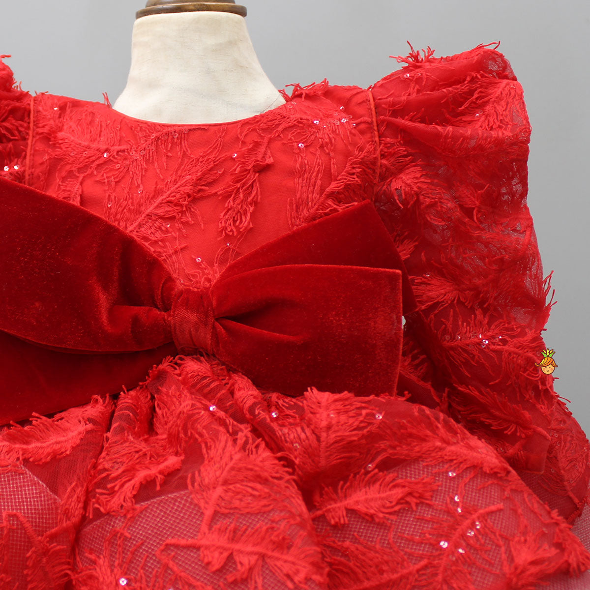 Stylish Sleeves Exquisite Red Dress With Head Band