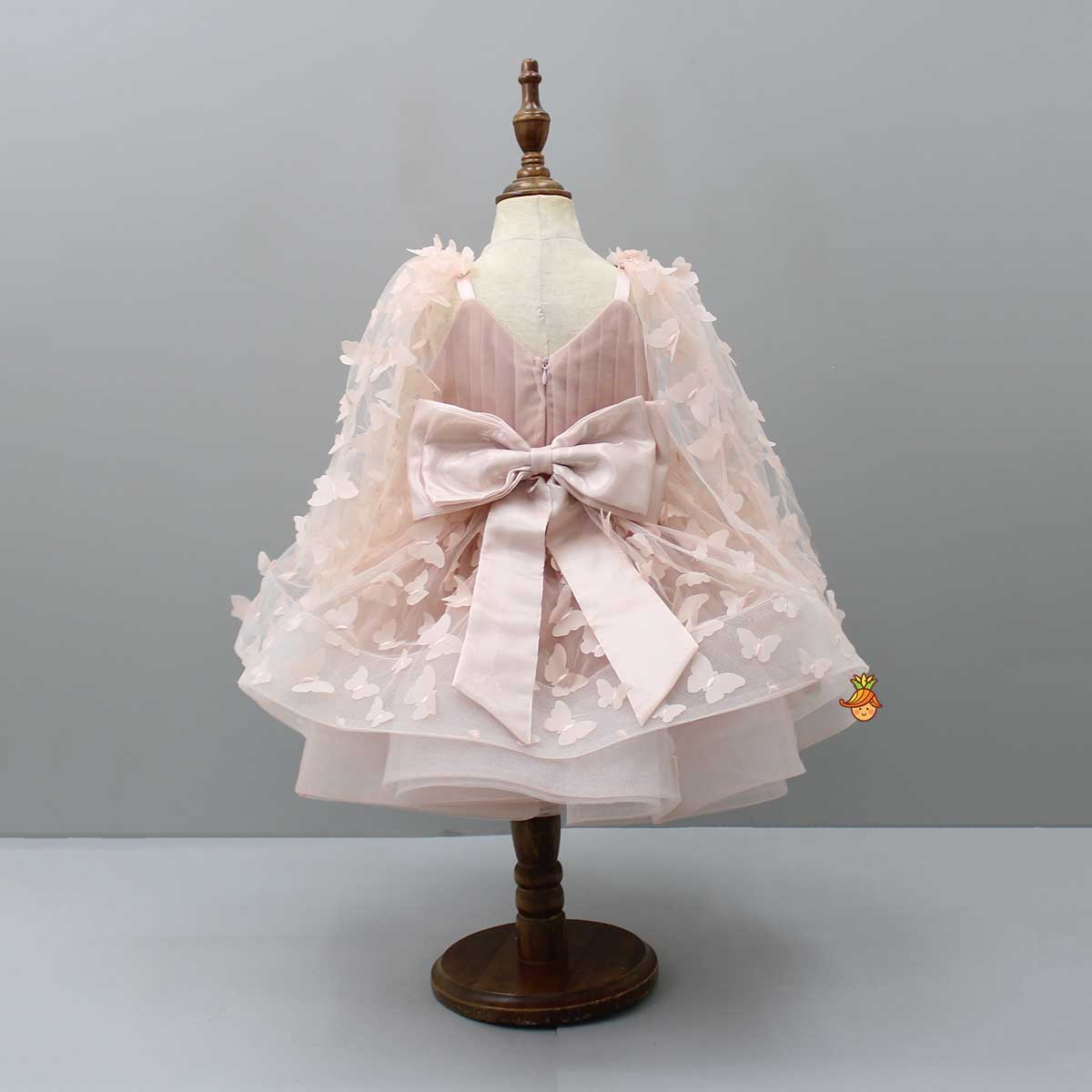 Butterfly Net Dress With Attached Drapes