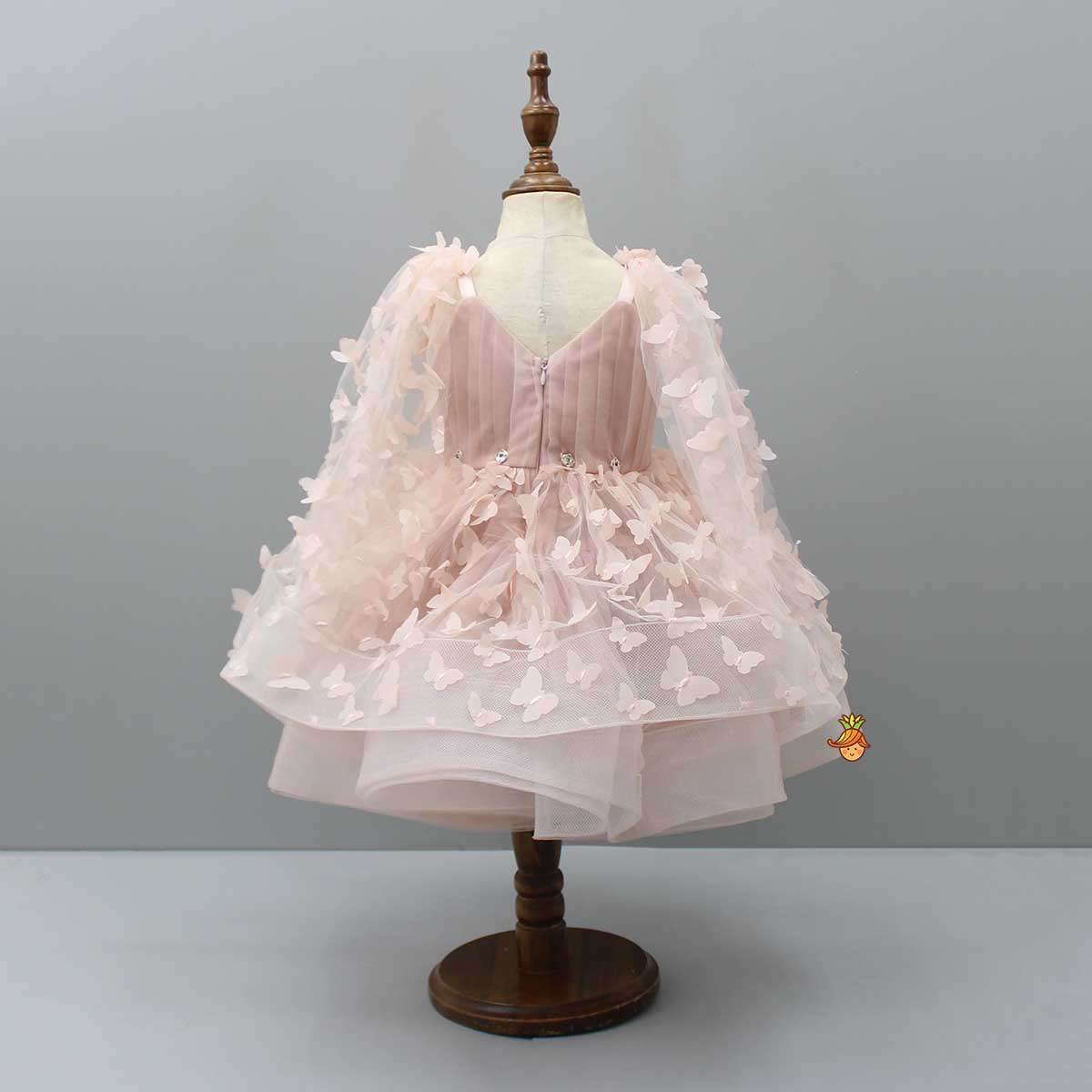 Butterfly Net Dress With Attached Drapes