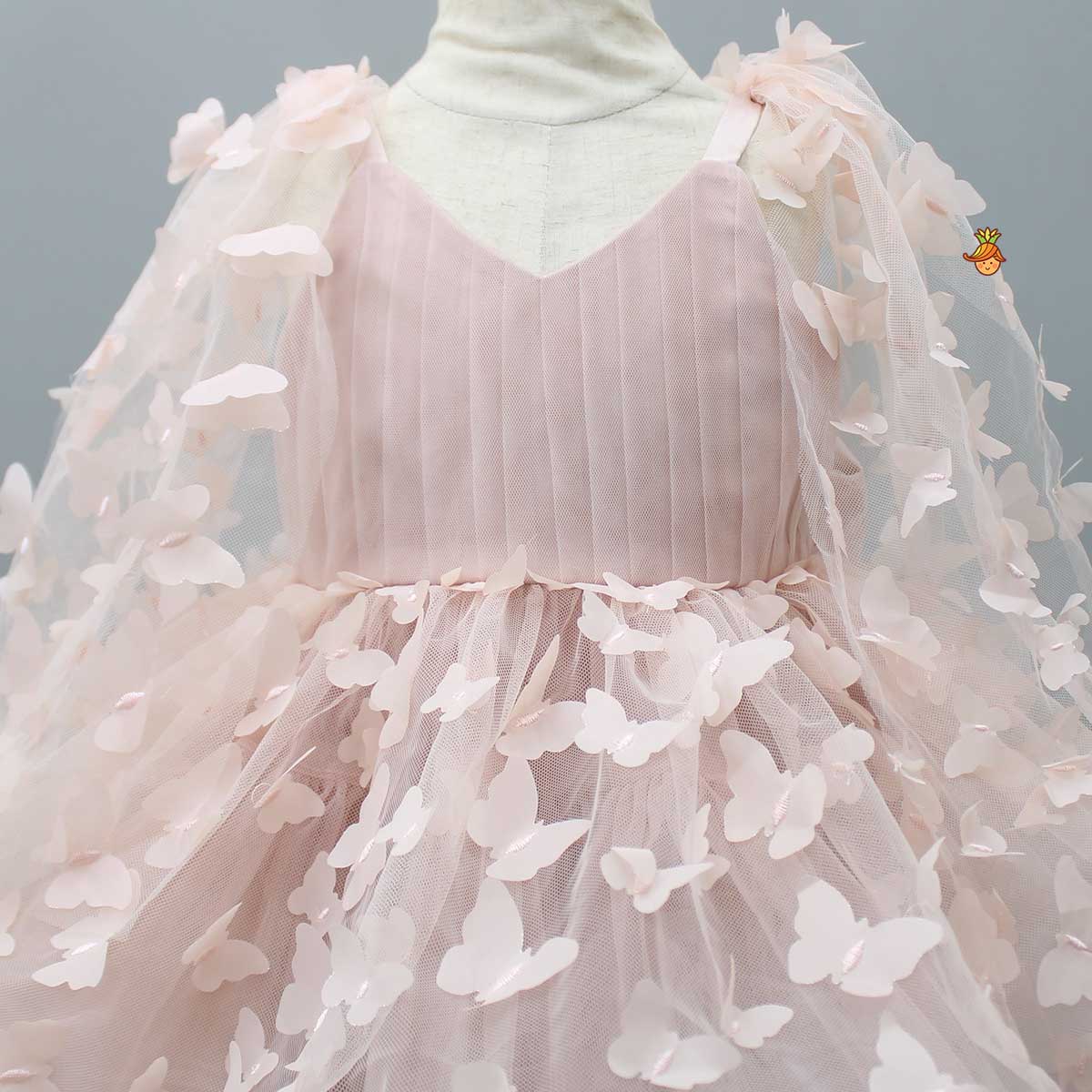 Butterfly Net Dress With Attached Drapes