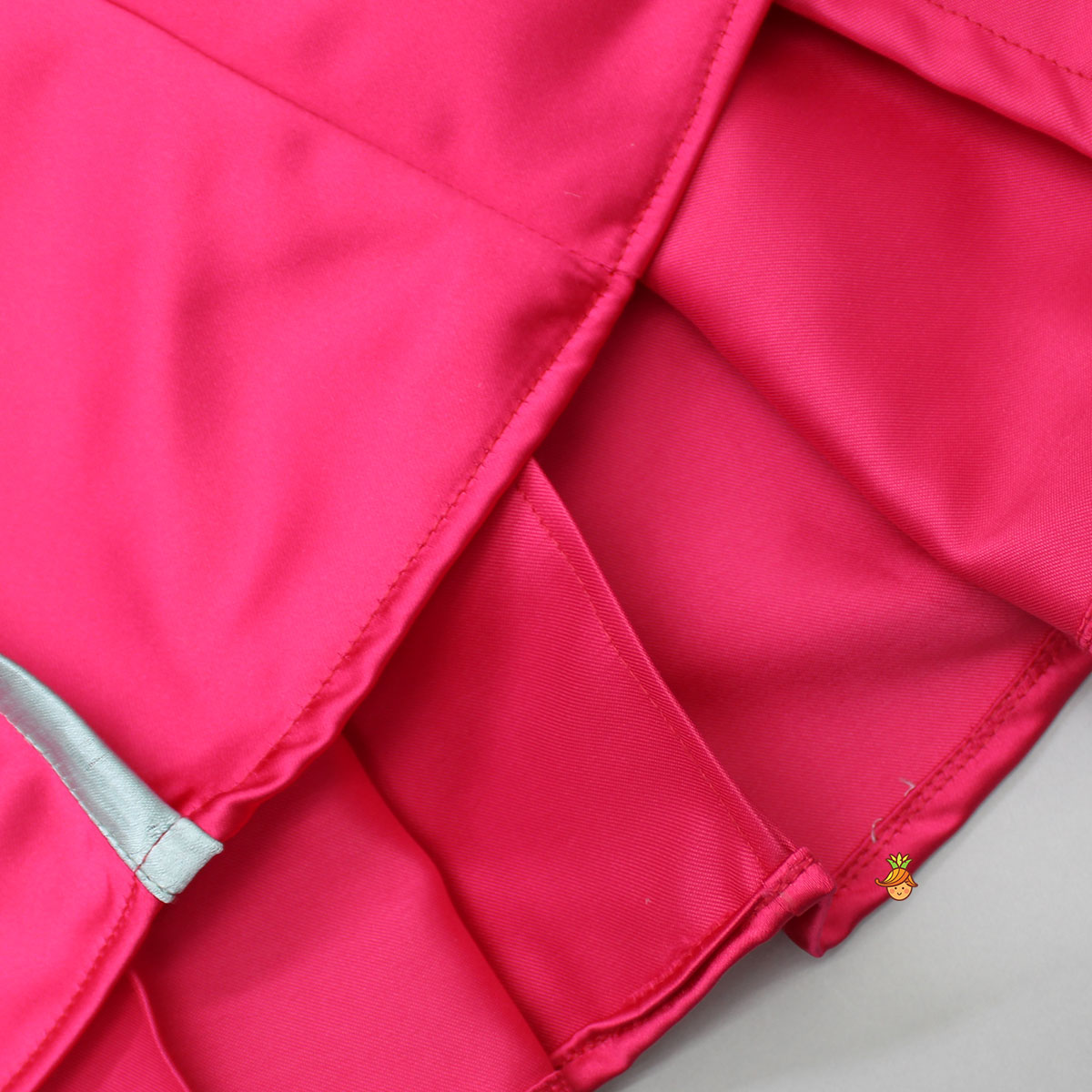 Pre Order: Charming Pink And Green Stylish Pleated Dress