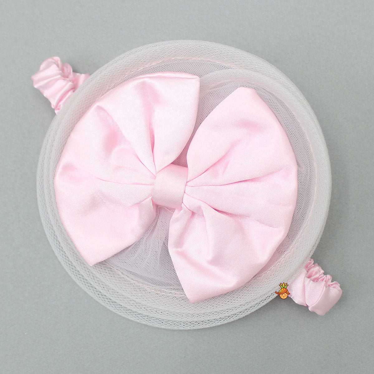 Pre Order: Pleated Yoke Cut-Out Back Pink Dress With Detachable Trail And Matching Headband