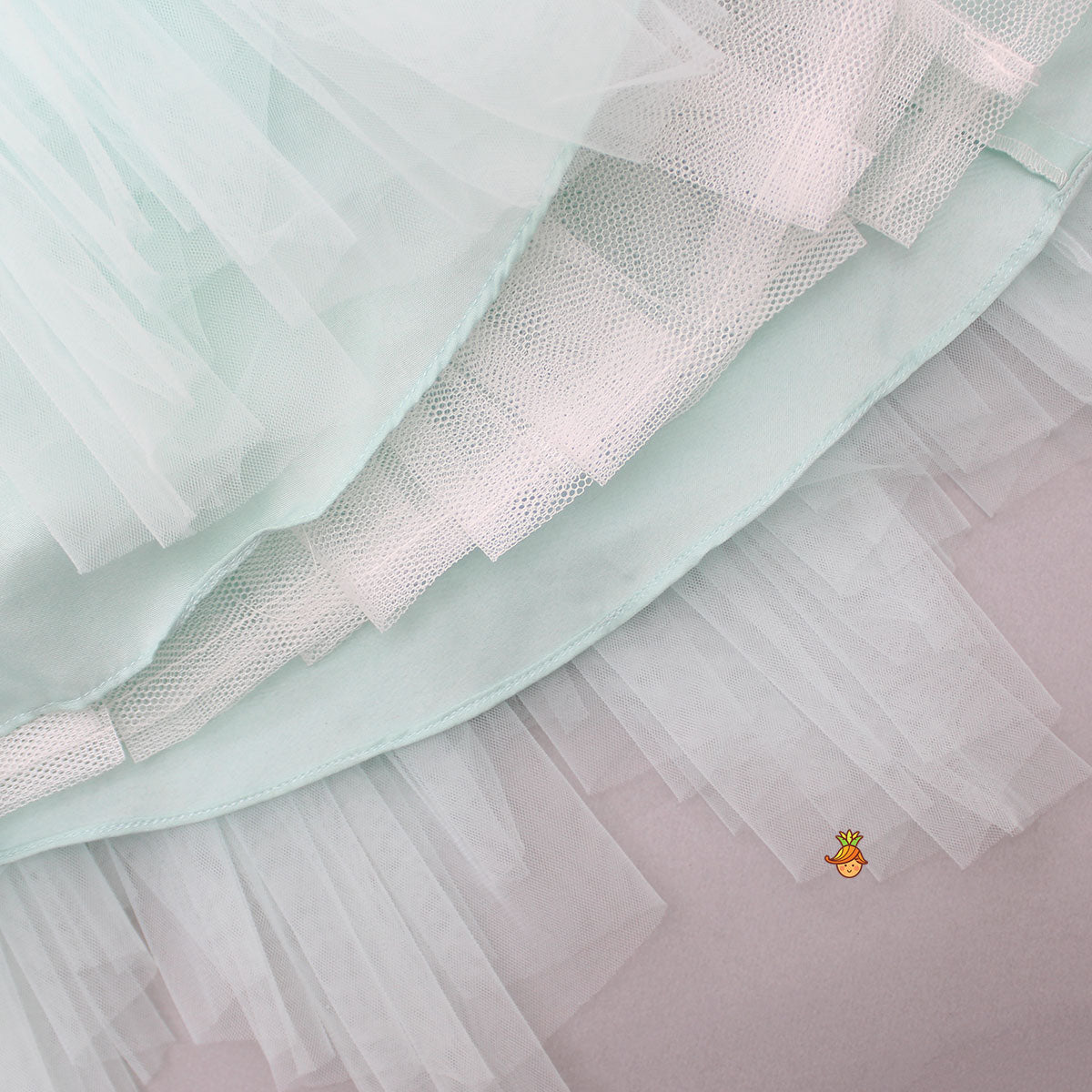 Pre Order: Multicolour Sequined Top And Layered Net Lehenga