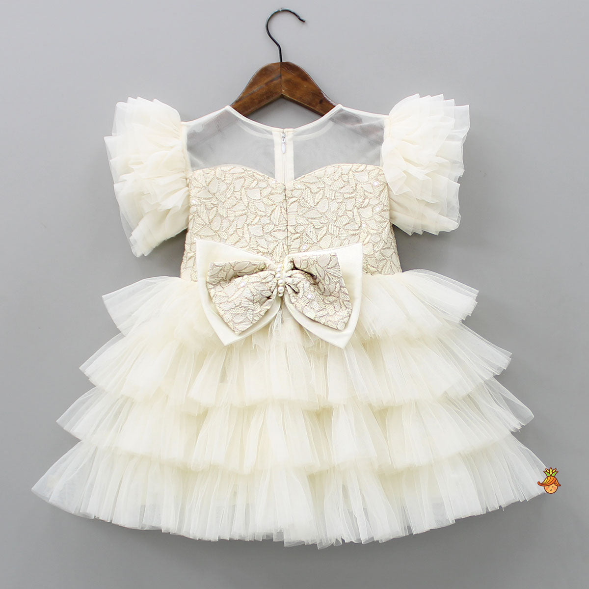 Pre Order: Multi Layered Off White Dress