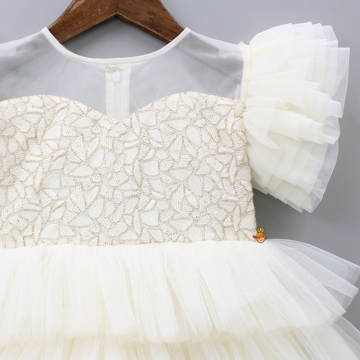 Pre Order: Multi Layered Off White Dress
