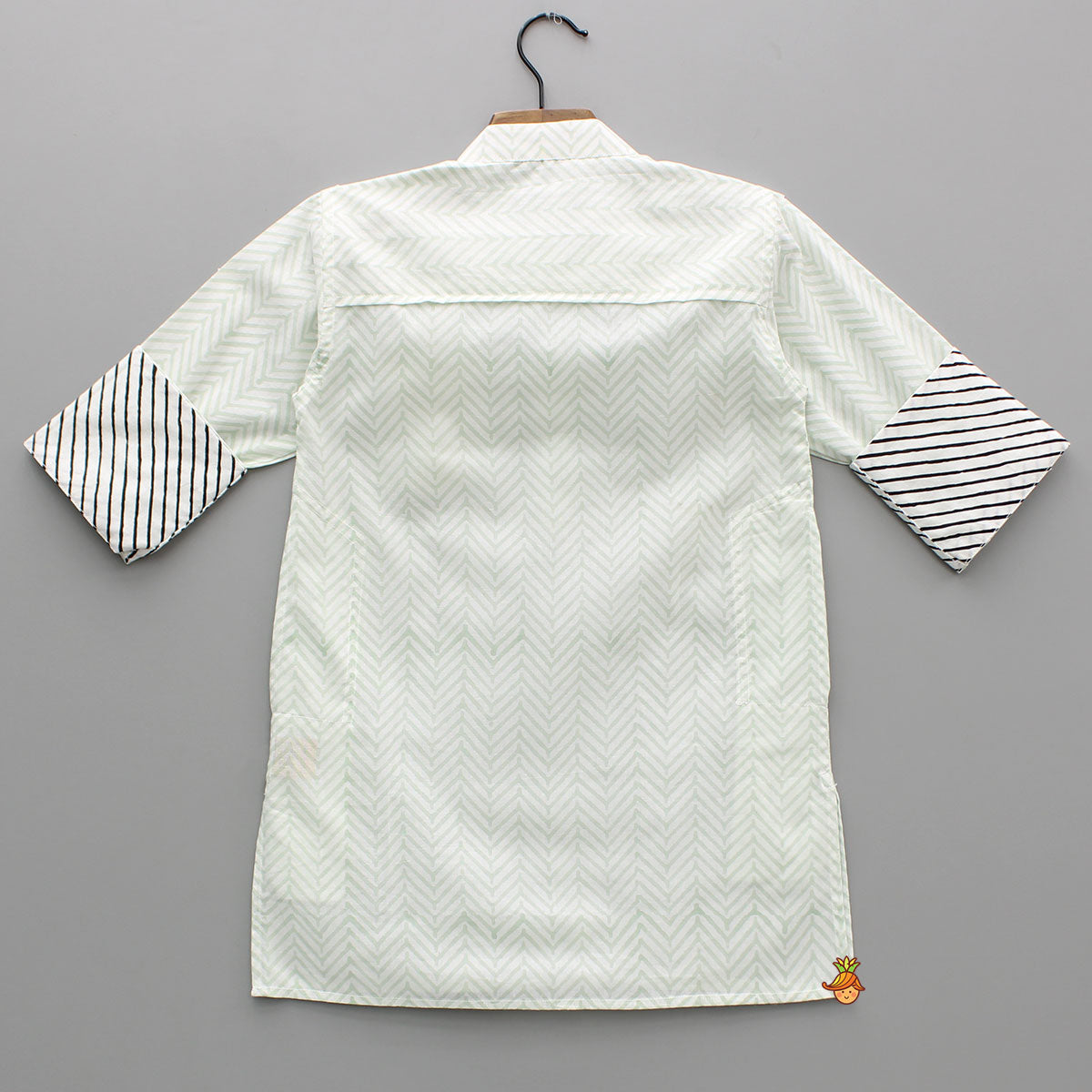 Hand Block Printed Green Kurta