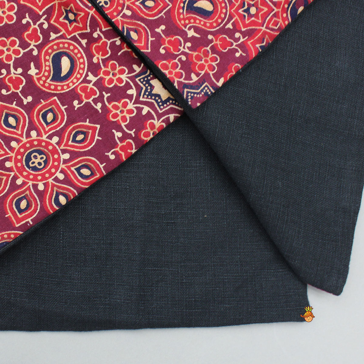 Ajrakh Printed Front Open Red Jacket