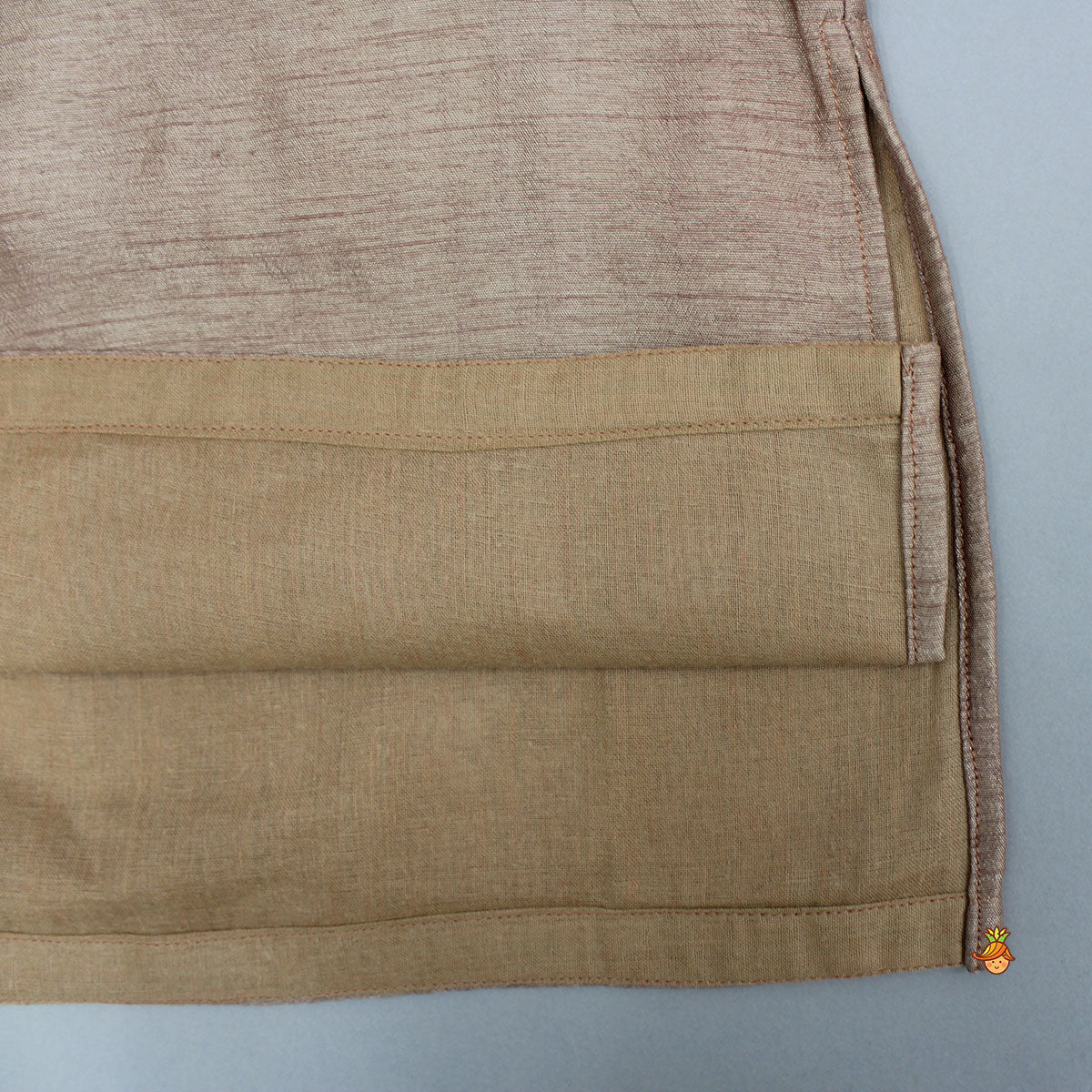 Pre Order: Brown Ethnic Kurta With Embroidered Jacket And Pyjama