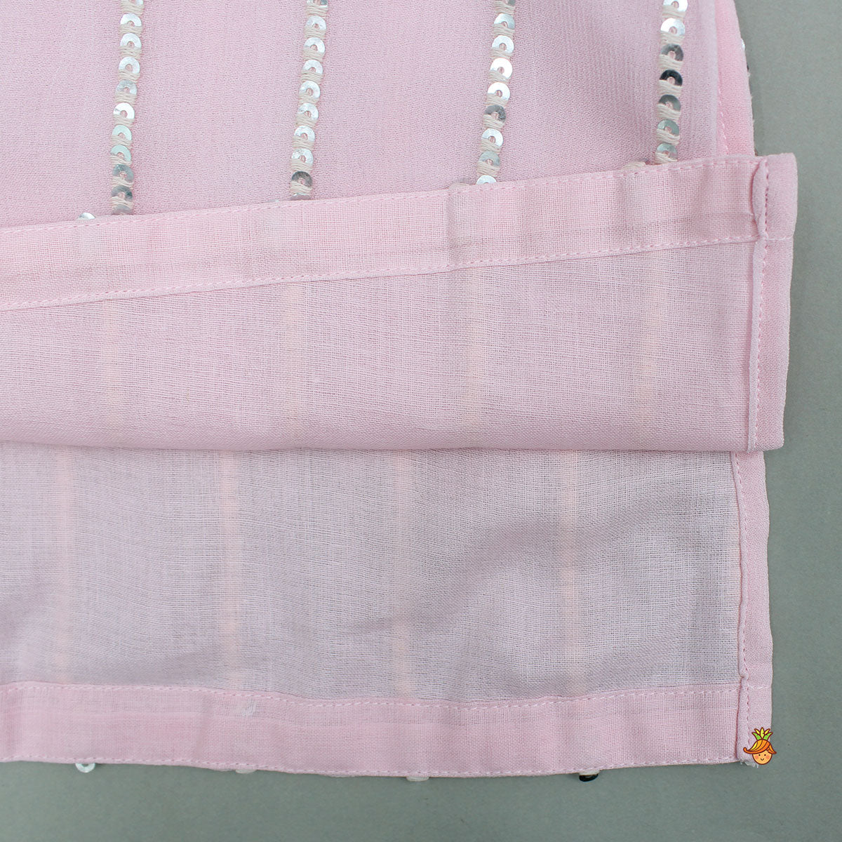 Pre Order: Asymmetric Sequin And Threadwork Kurta With Dhoti