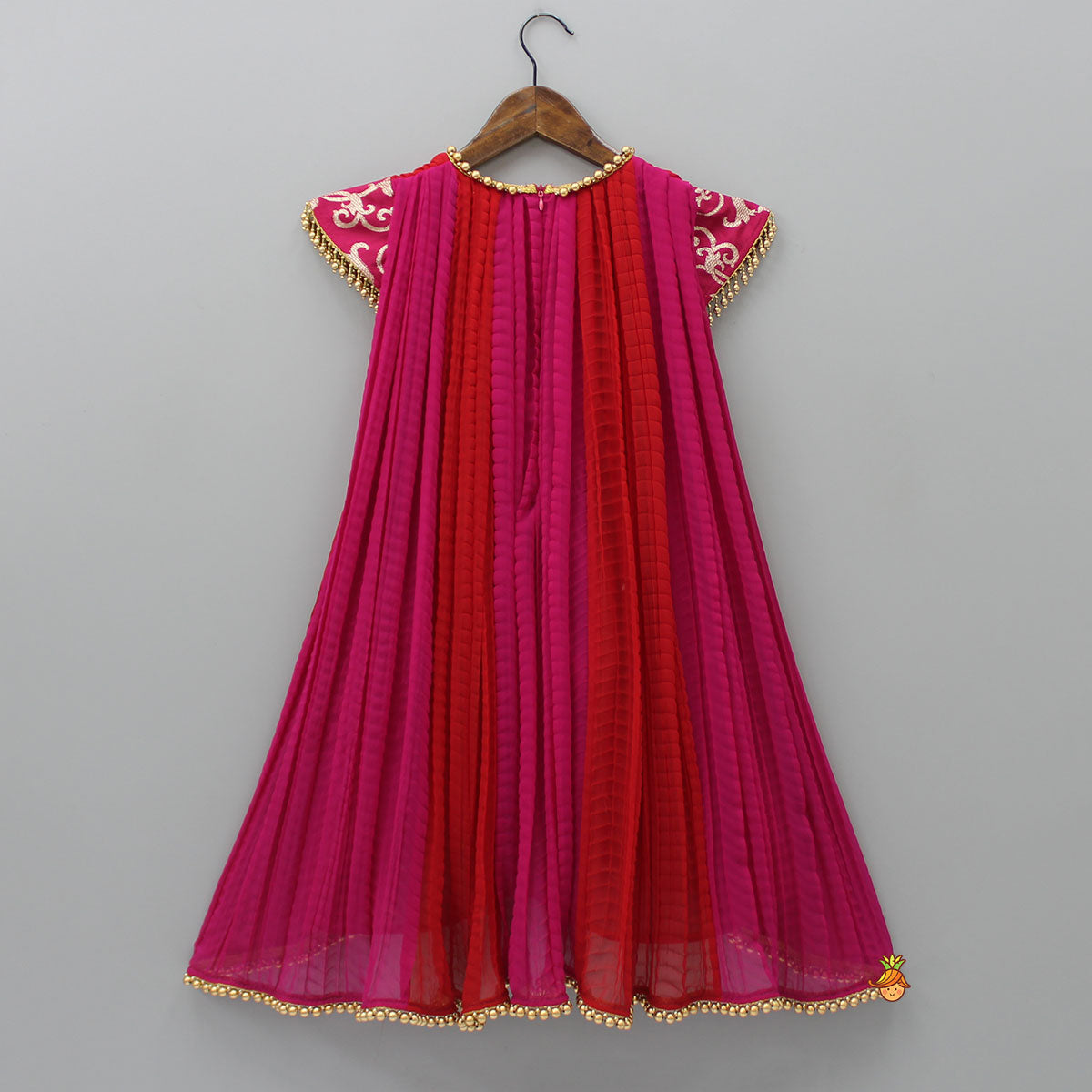 Dual Tone Embroidered Cap Sleeves Kurti