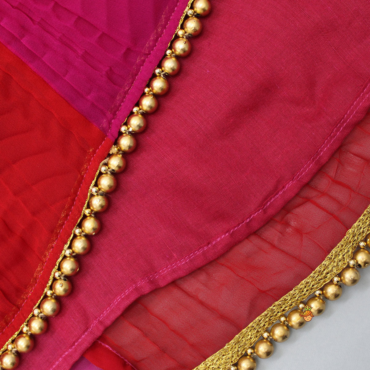 Dual Tone Embroidered Cap Sleeves Kurti