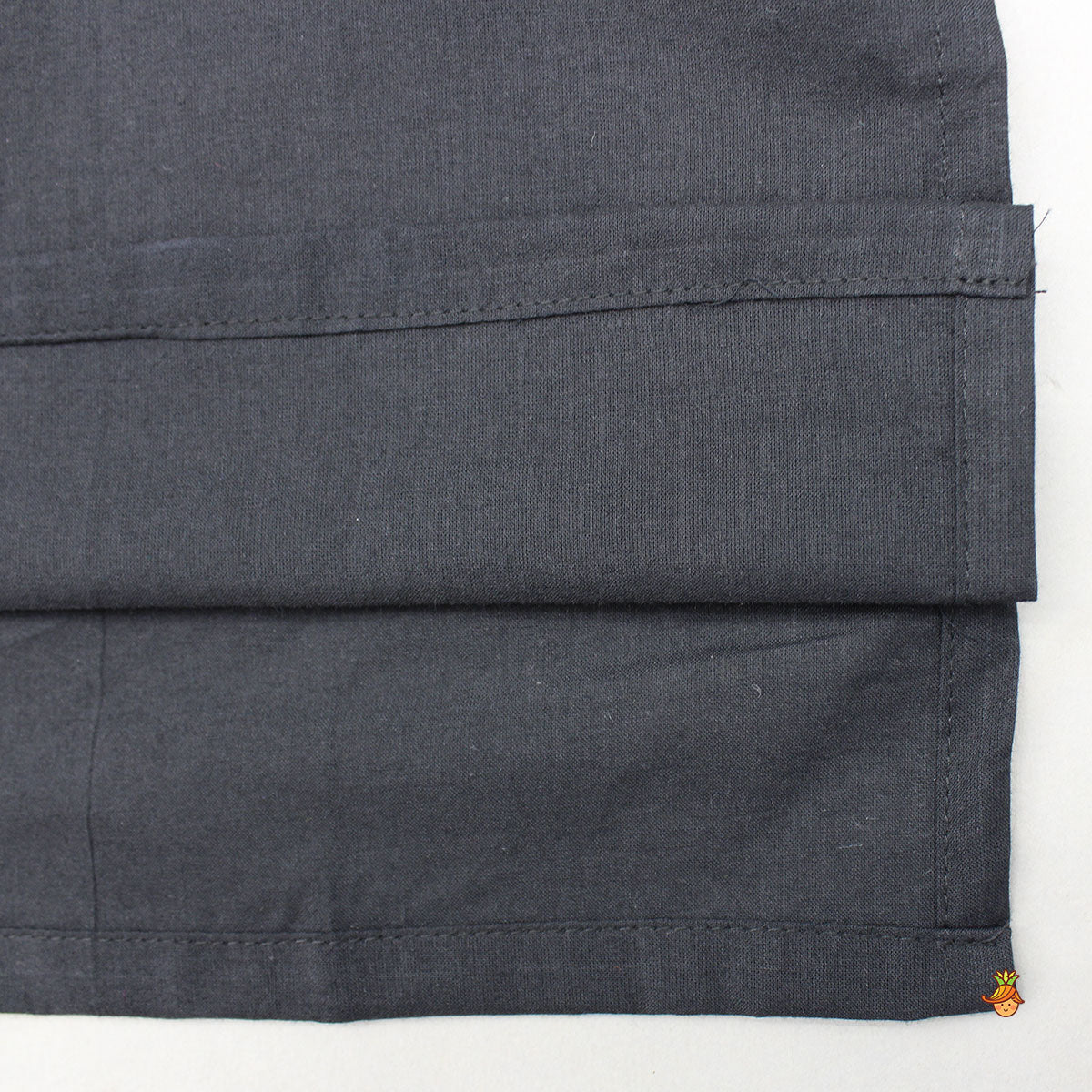 Pre Order: Pockets Detail Black Kurta With Printed Jacket And Pyjama
