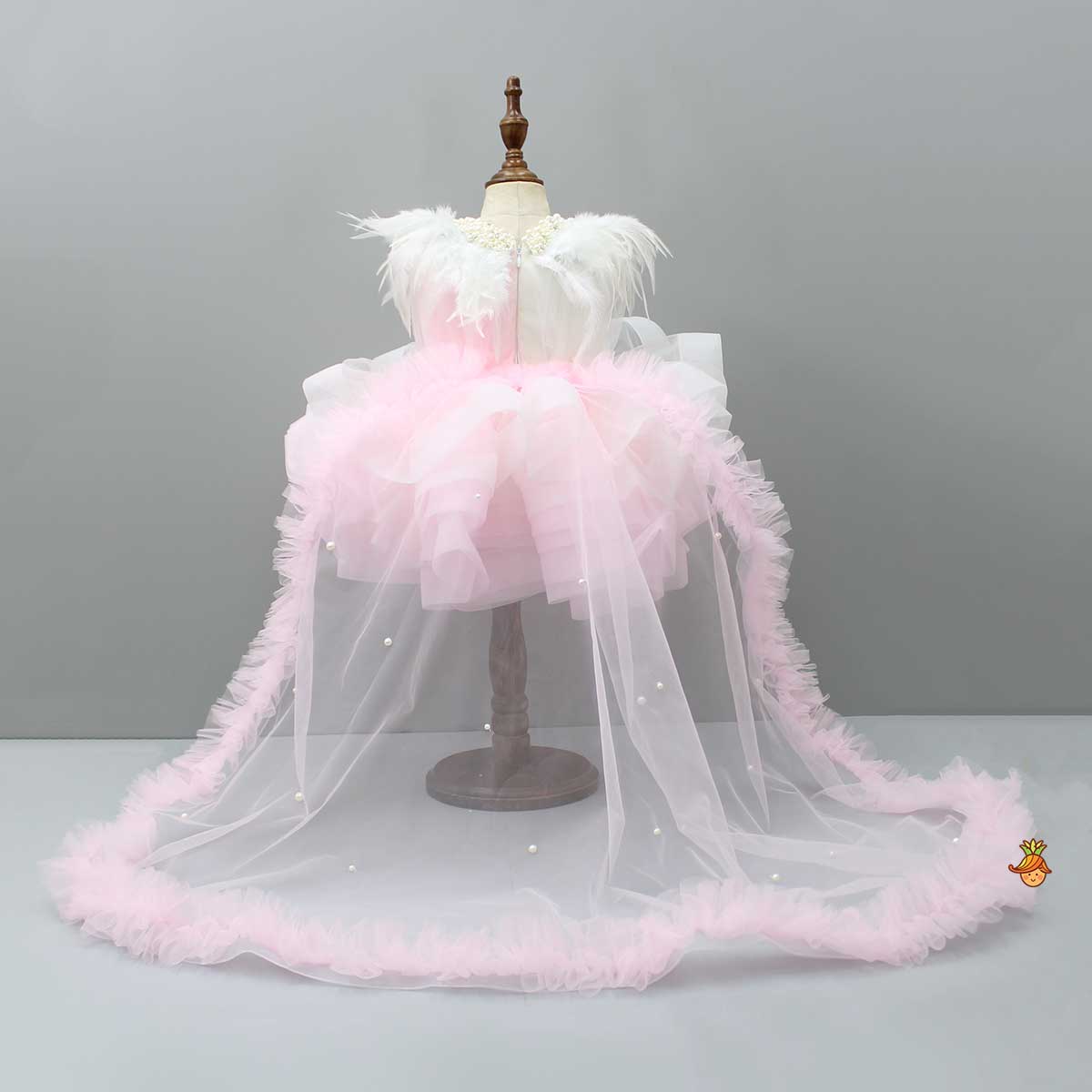 Pre Order: Dual-Colour Princess Net Flared Dress