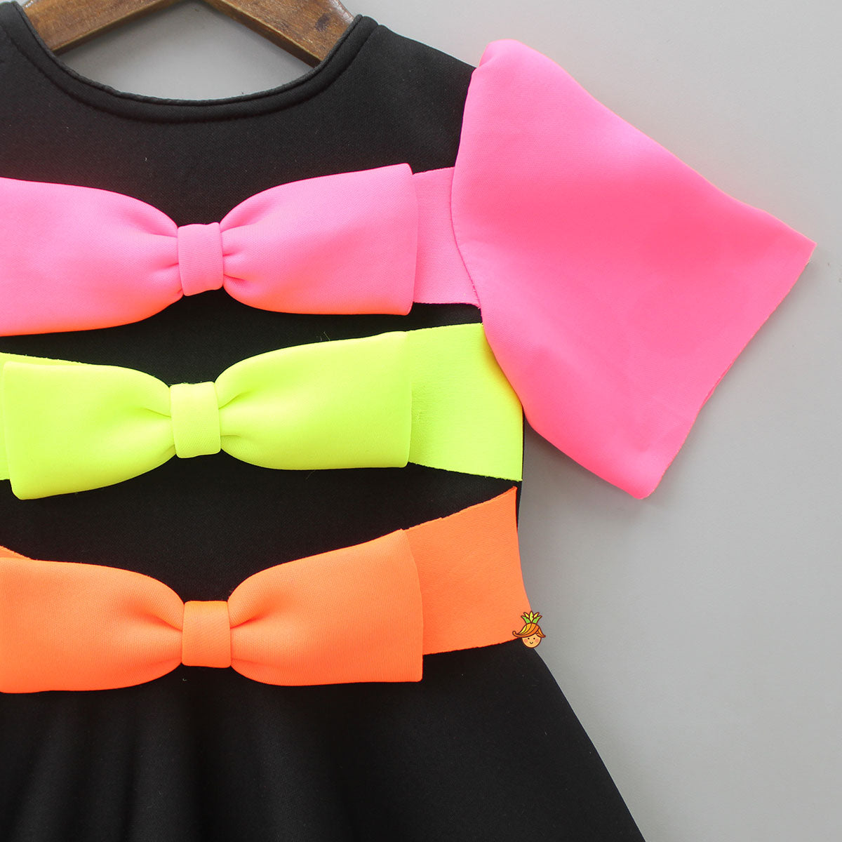 Pre Order: Multicolour Bow Scuba Dress With Matching Hairband