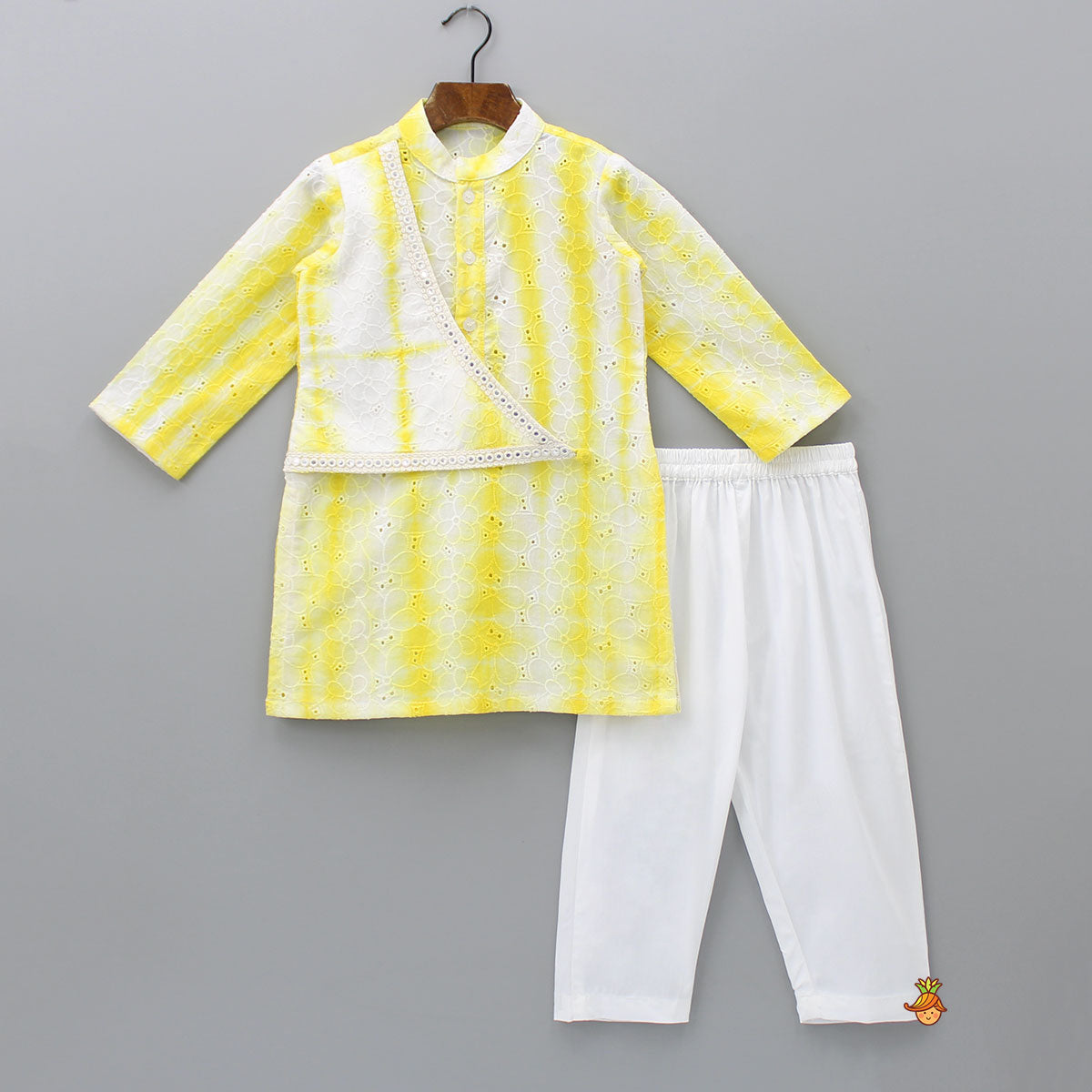 Pre Order: One Sided Flap Dual Tone Kurta And Pyjama