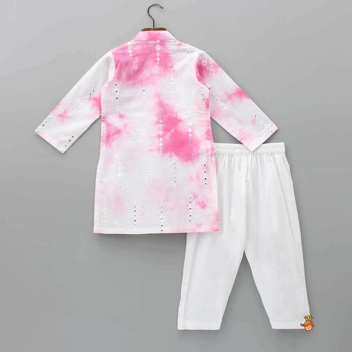 Pre Order: Faux Mirror One Sided Flap Dual Tone Kurta And Pyjama