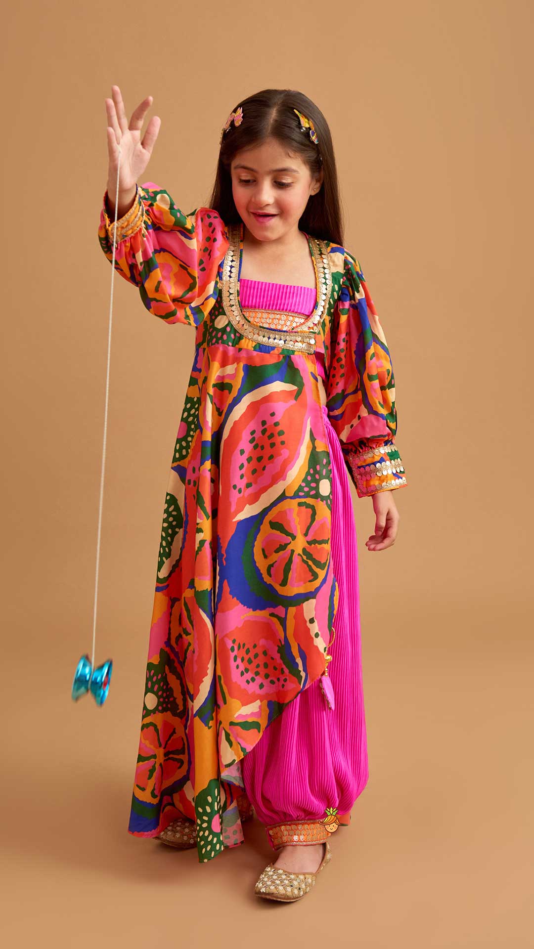 Pre Order: Pink Top With Side Slits Kurti And Patiala