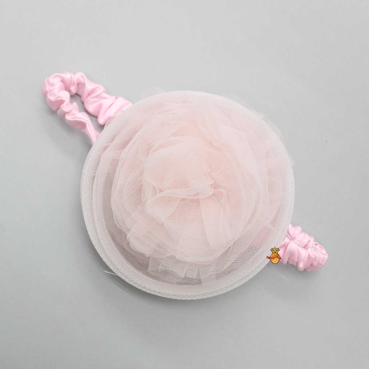 Embroidered Pink Ruffle Dress With Bowie Head Band