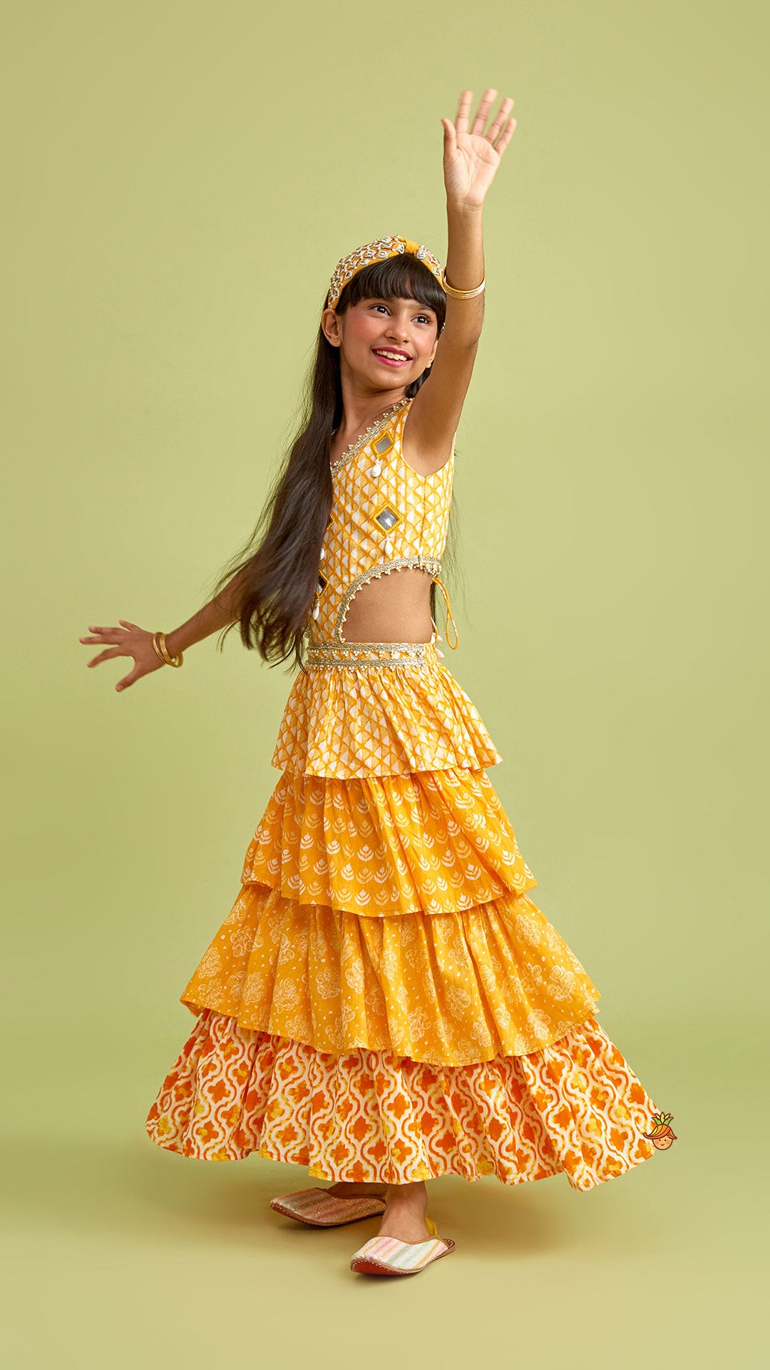 Pre Order: Faux Mirror Work Ruffle Kurti