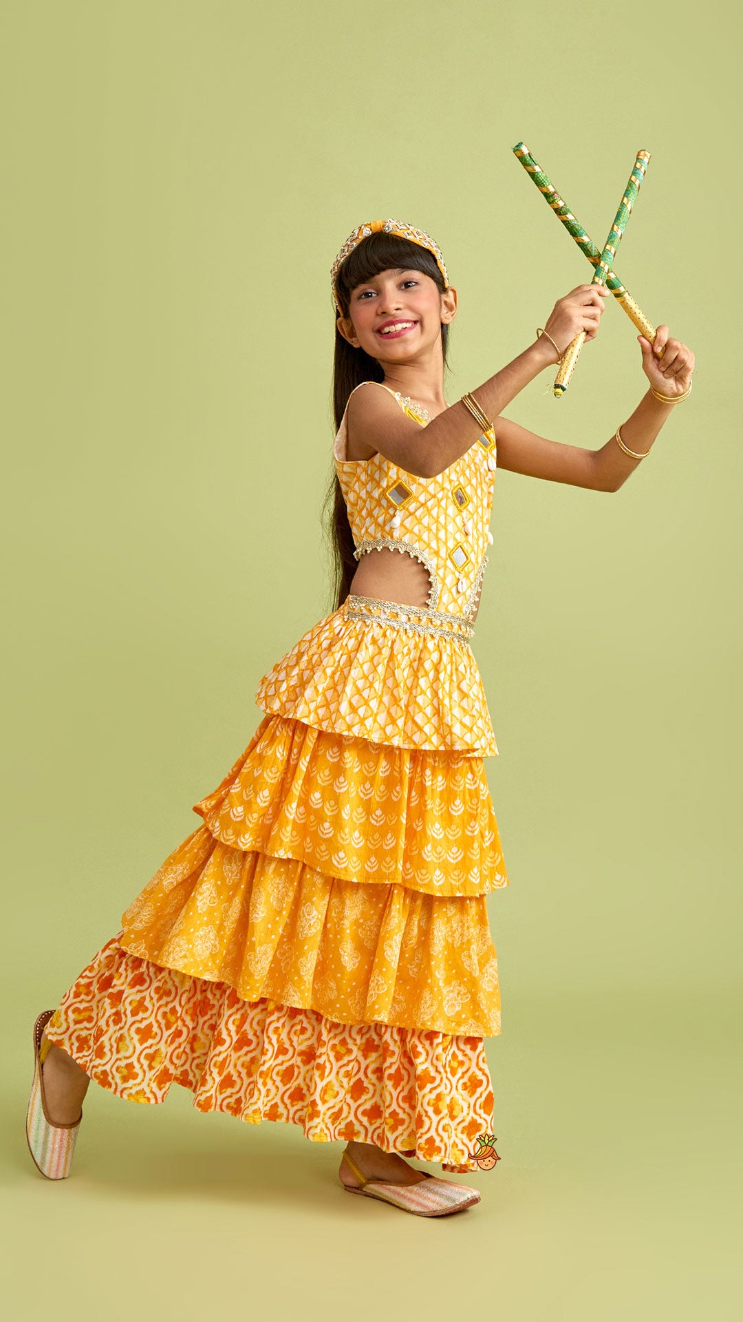 Pre Order: Faux Mirror Work Ruffle Kurti