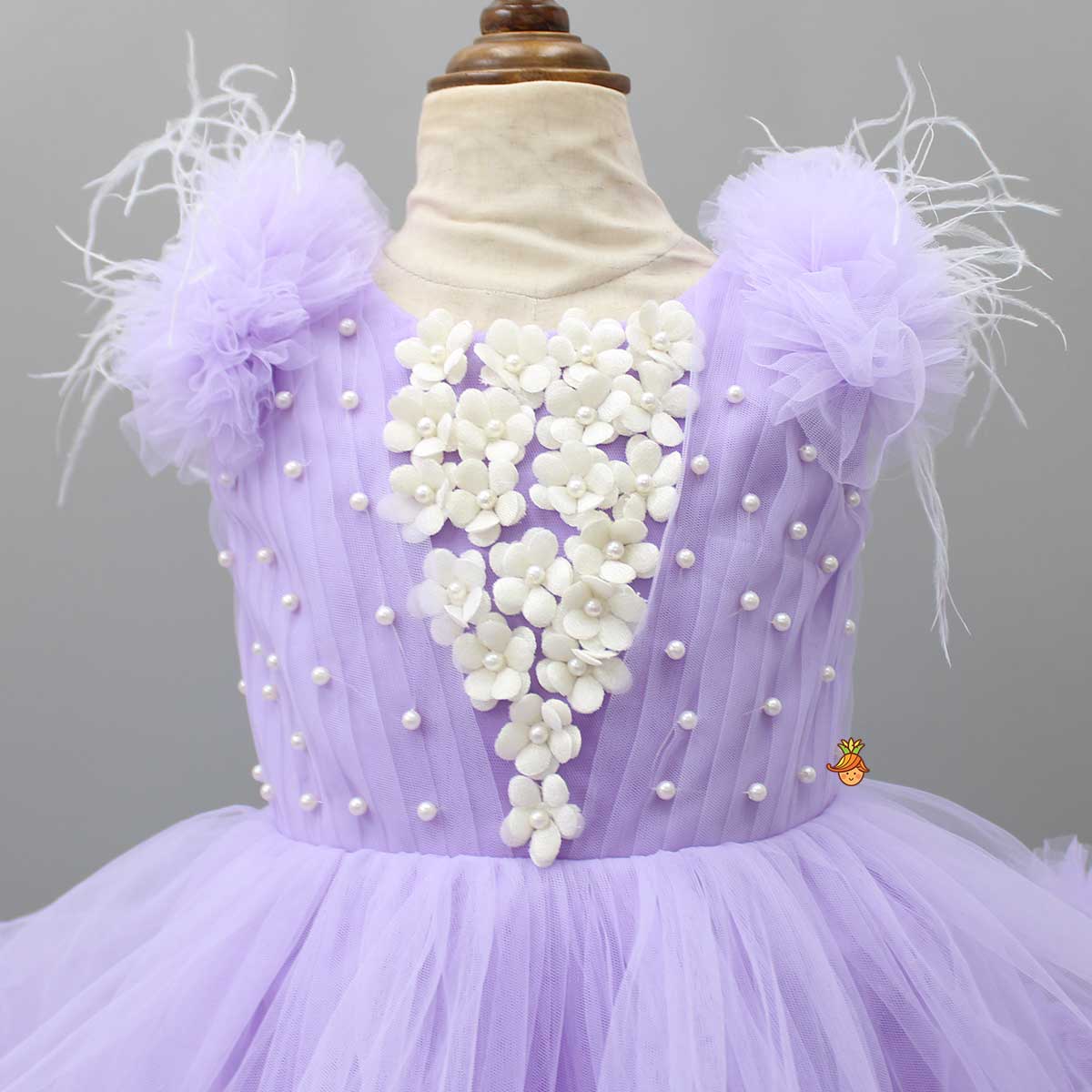 Ruffled Dress With Matching Bow And Swirled Bowie Headband